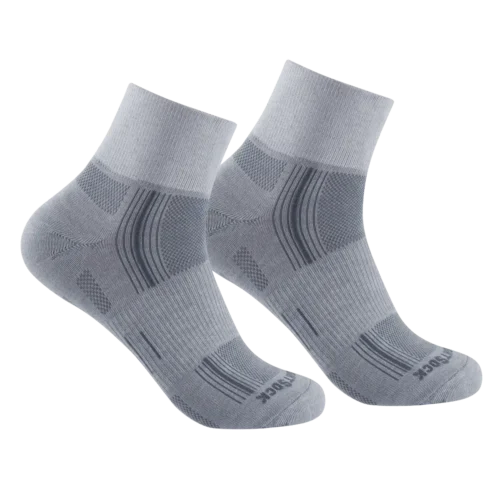 Wrightsock STRIDE doppellagige Wandersocken hellgrau