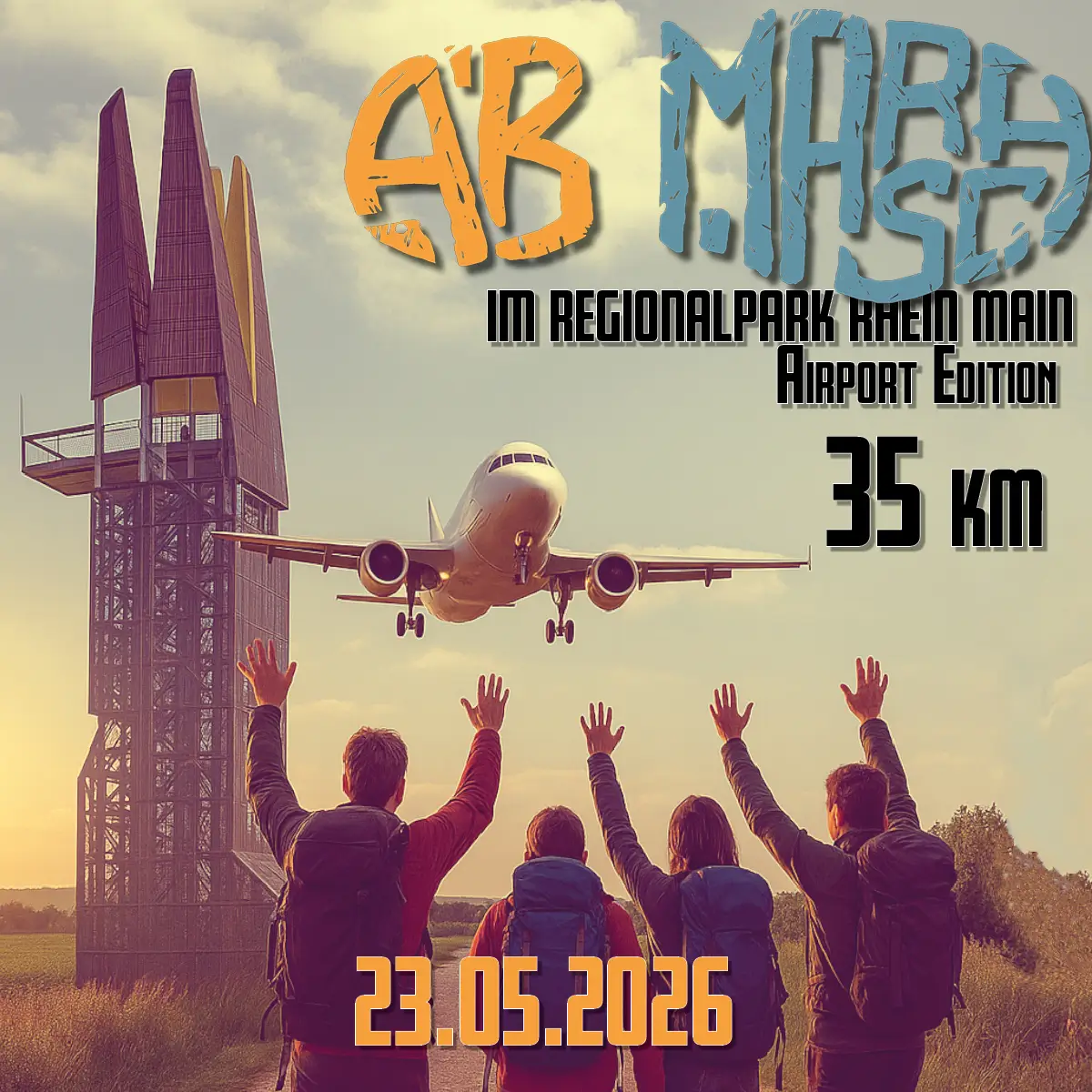 Abmarsch im Regionalpark Rhein Main Airport Edition - 35 KM