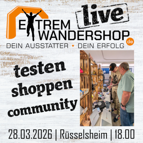 Wanderausrüstung shoppen beim Extremwandershop live