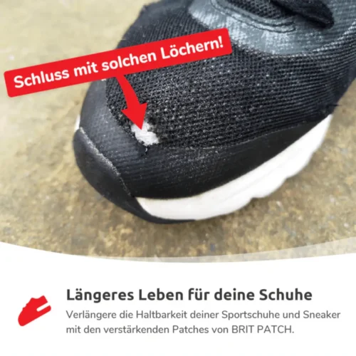 Löcher im Schuh Klebepatch