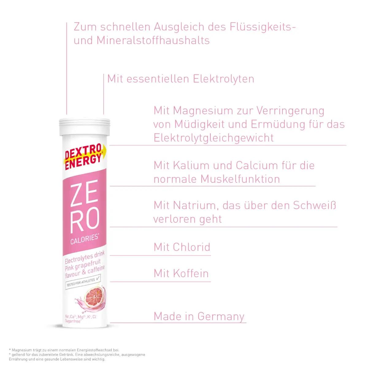 Elektrolyttabletten Dextro Energy Pink Grapefrucht + Koffein – Bild 2