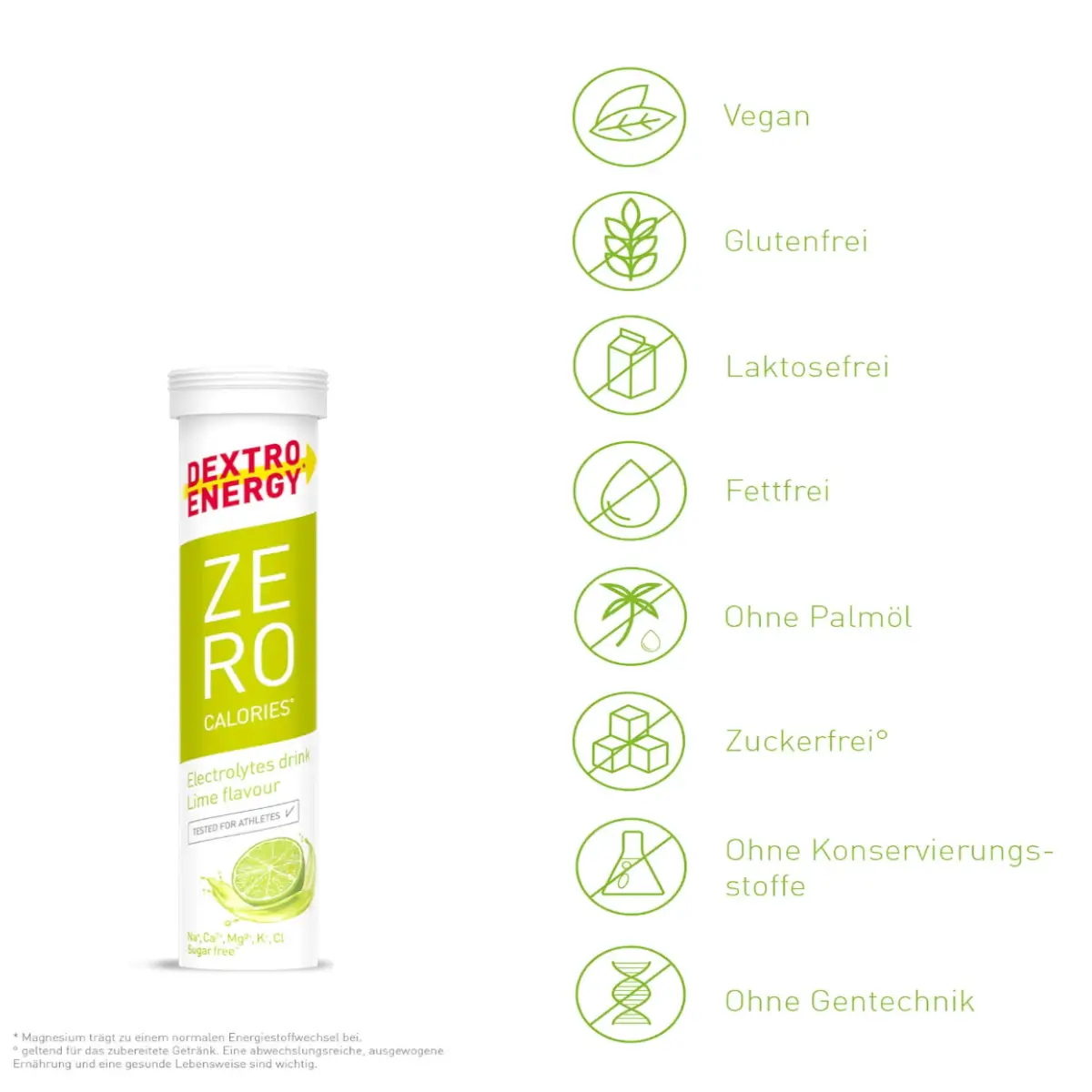 Elektrolyttabletten Dextro Energy Limette – Bild 2